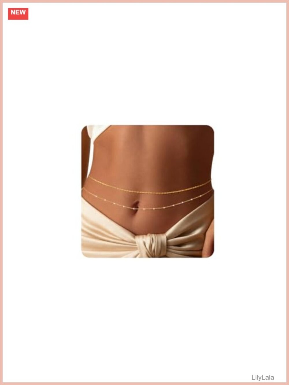 14K Gold Plated Layered Waist Chain Belly Chain Body Jewelry